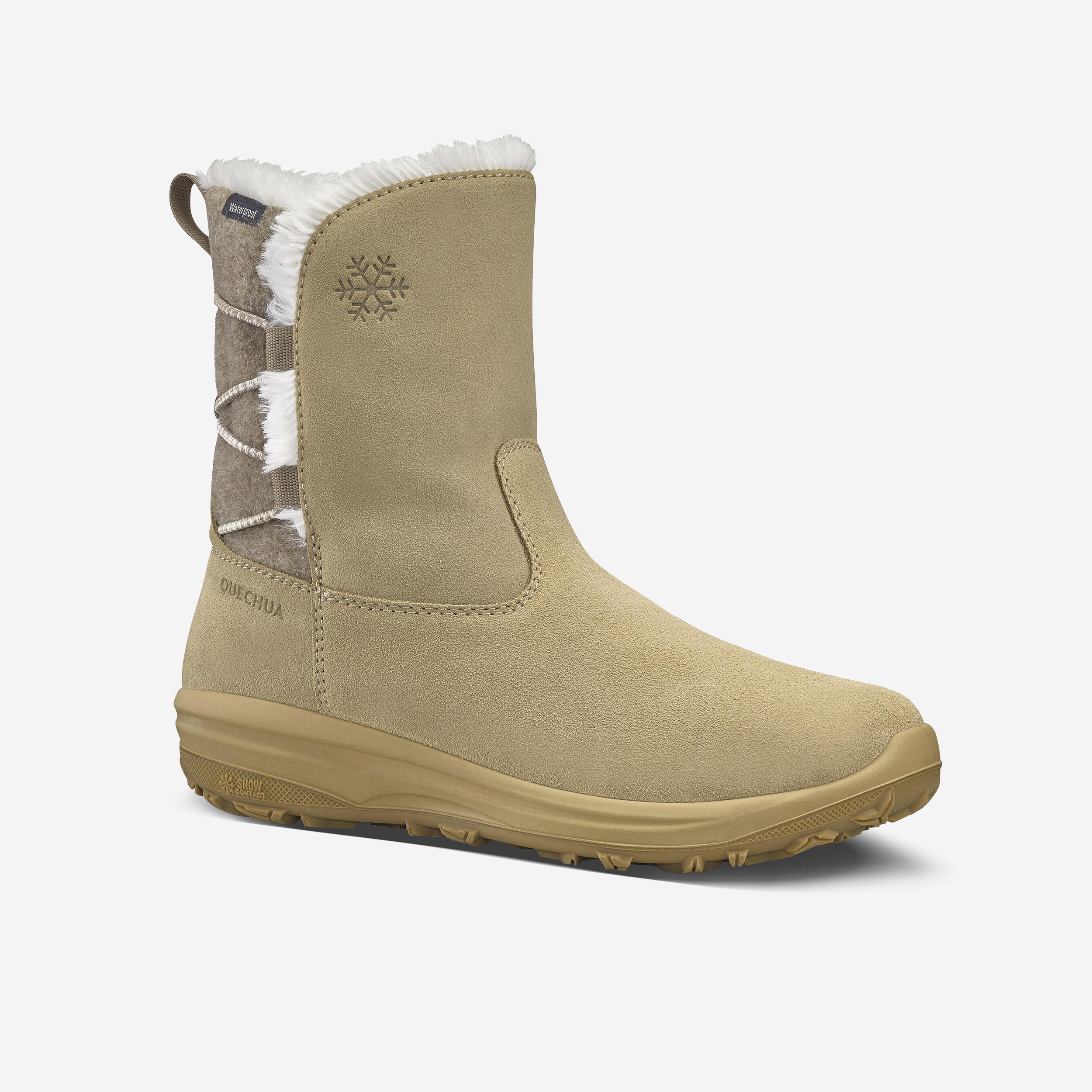 Buty turystyczne damskie NH500 WTP skóra