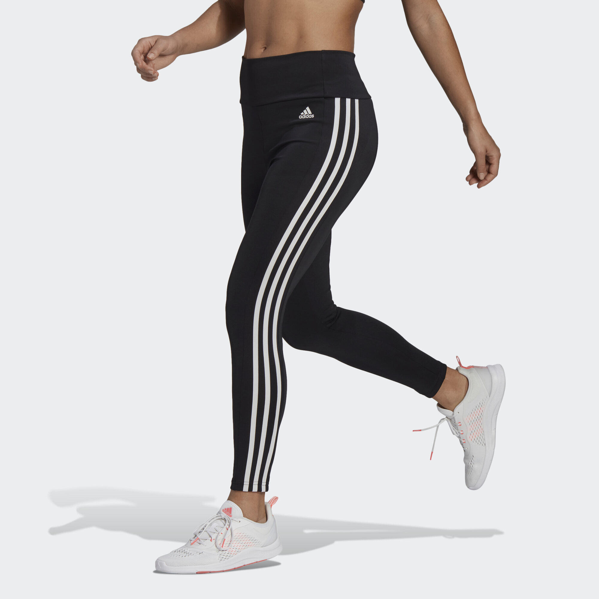 Damskie legginsy z wysoką talią adidas Designed To Move 3-Bandes 7/8 Sport