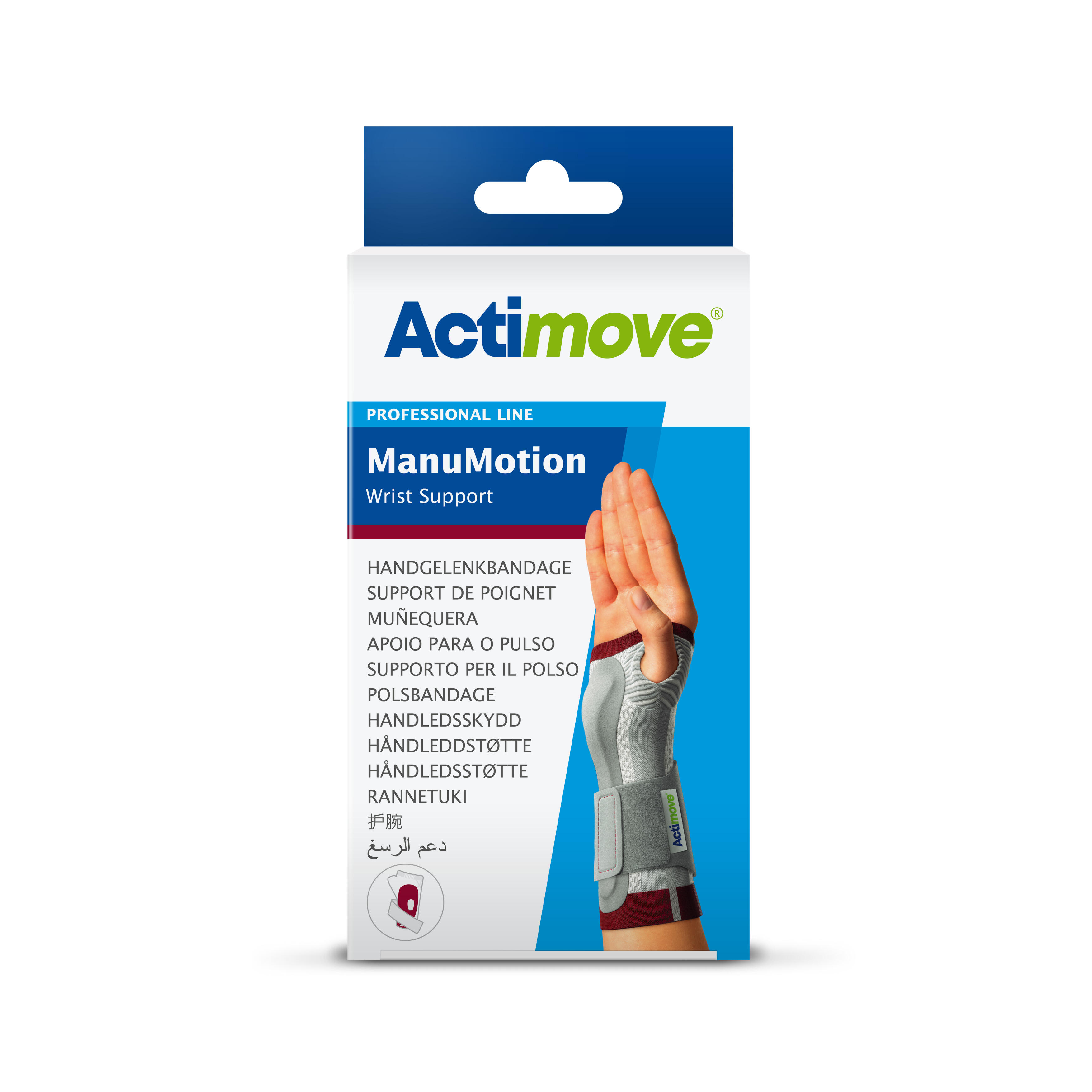 Orteza stabilizująca nadgarstek ACTIMOVE Manumotion z kompresją medyczną Prawa