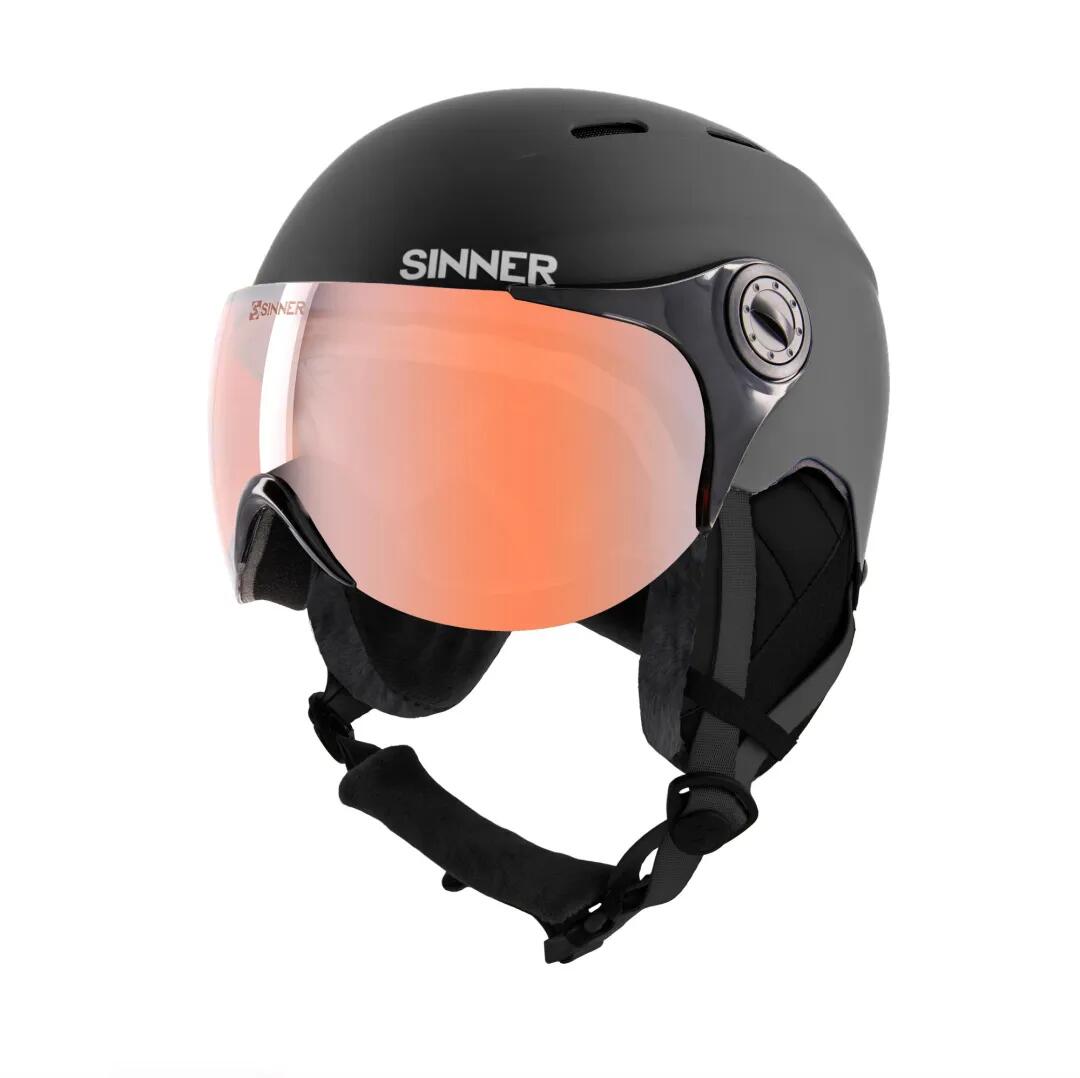 Kask narciarski Sinner Typhoon Zwarte z wbudowaną wizjerem