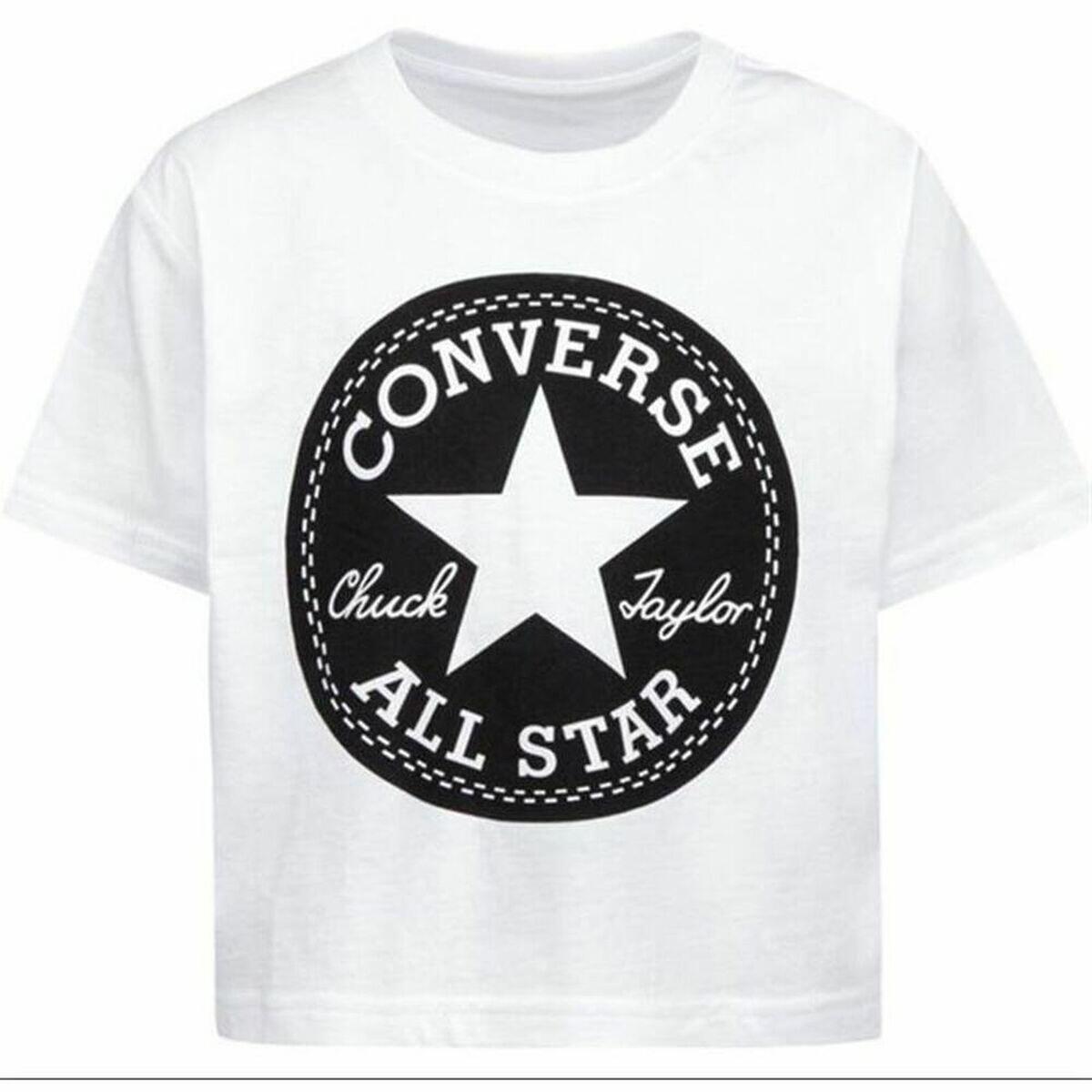 Koszulka z krótkim rękawem dla dzieci Converse Chuck Patch Crew Biały