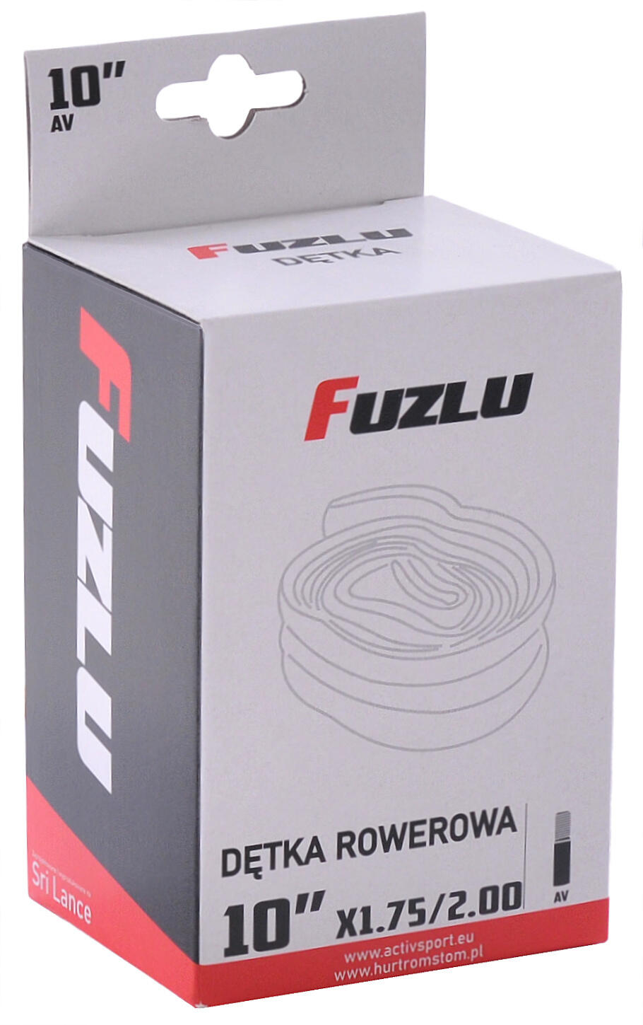 Dętka do roweru rowerowa 10x1,75/2,00 Fuzlu zawór AV