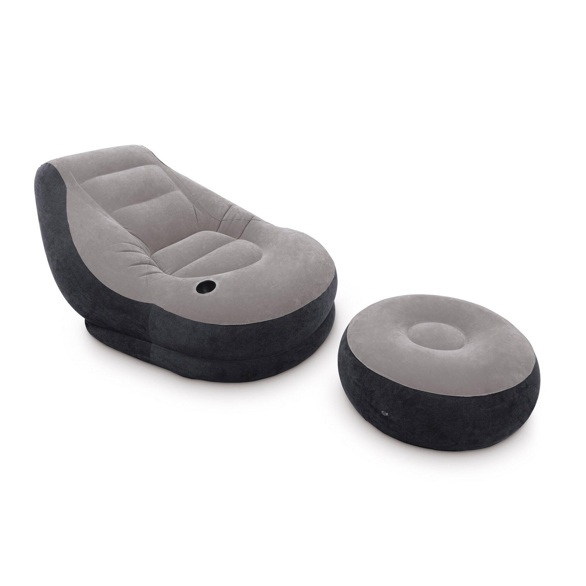Fotel dmuchany 130 x 99 x 76 cm z podnóżkiem materac Intex
