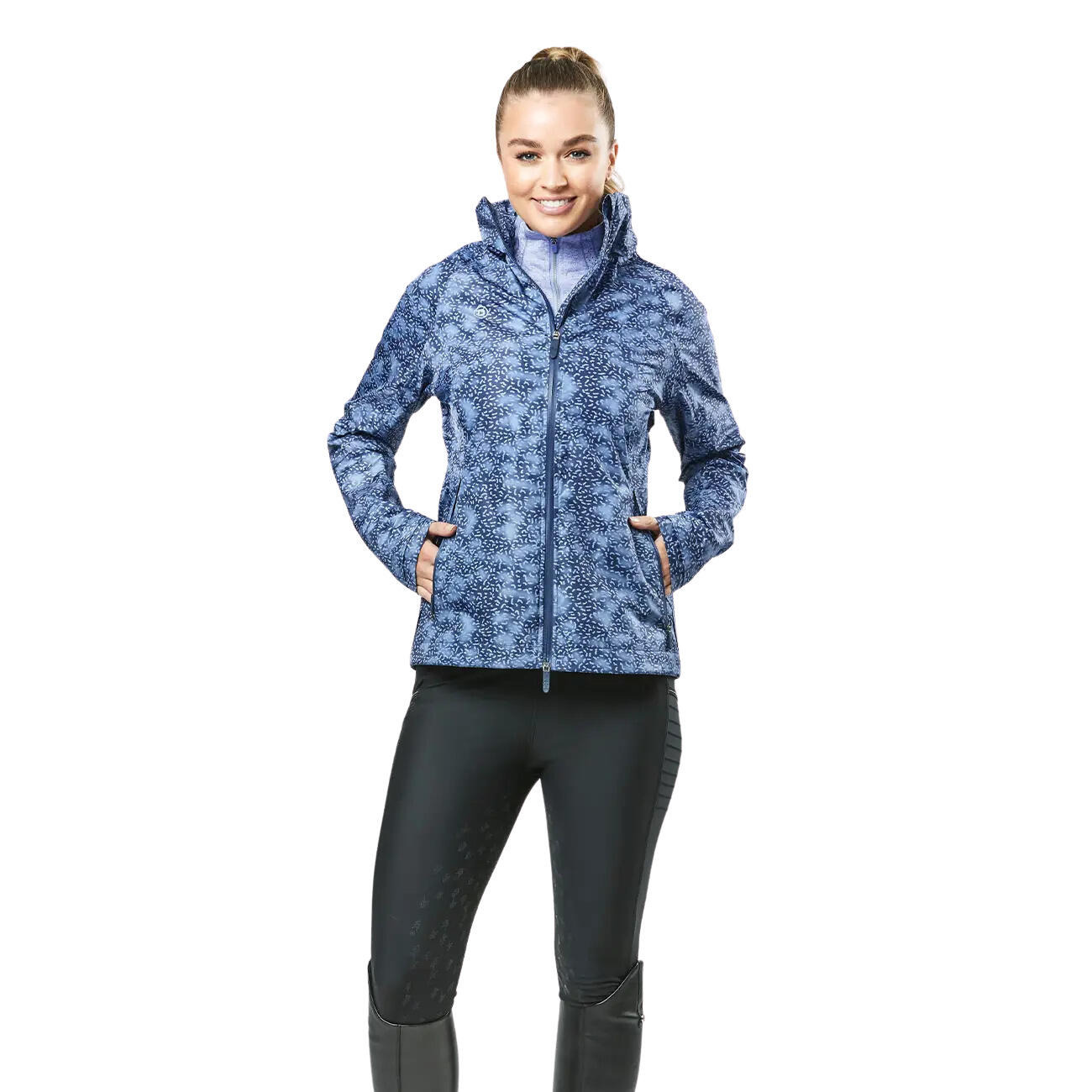 Kurtka przeciwdeszczowa do jazdy konnej damska z nadrukiem Dublin Cortina