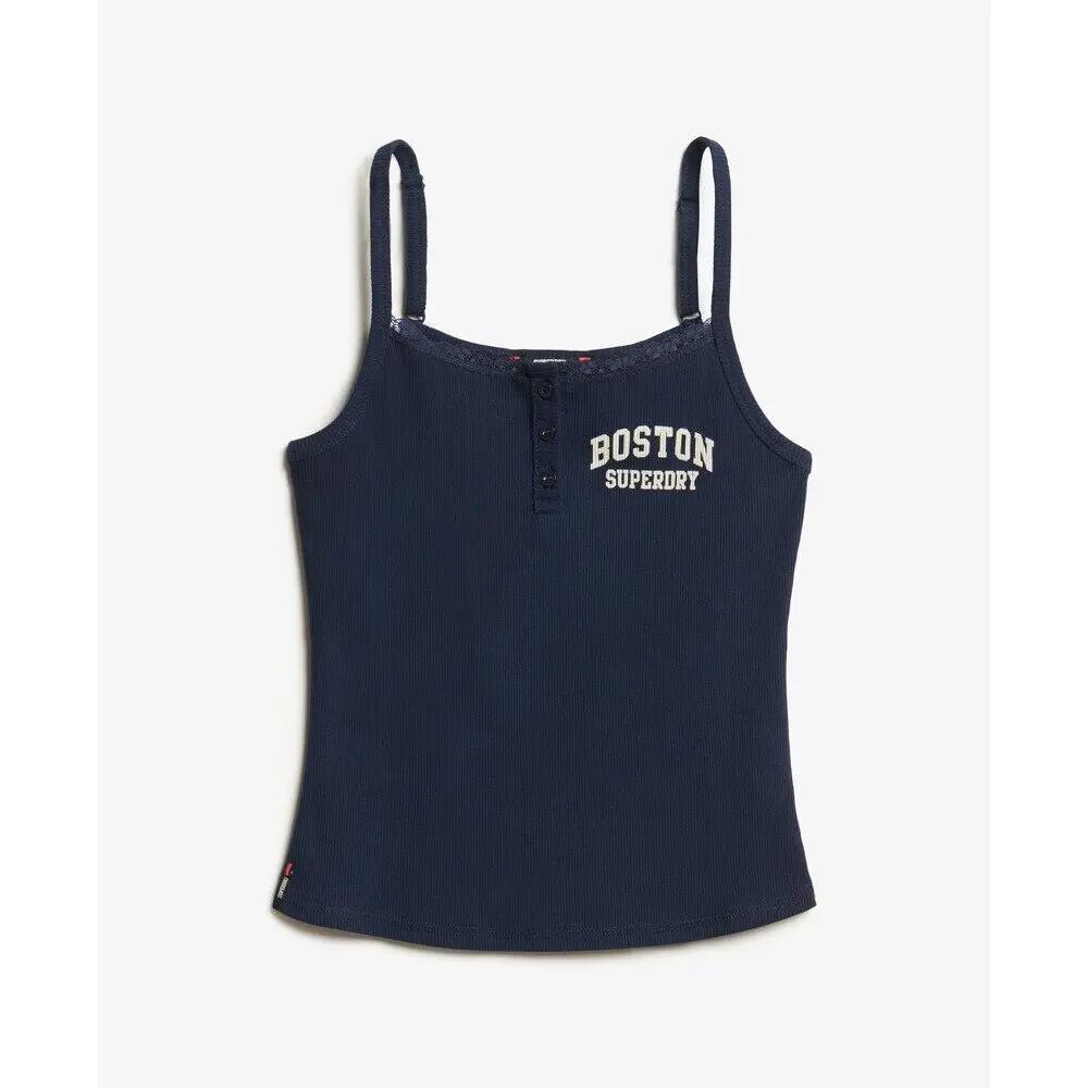 Kobieta z wzorem koszulka bez rękawów z guzikami Superdry Athletic Essentials
