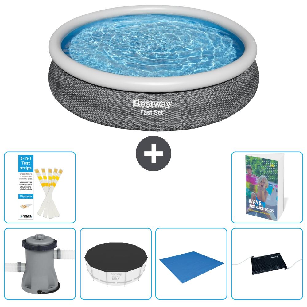 BESTWAY Basen Fast Set Okrągły - 366x76 cm - 7-częściowy S214