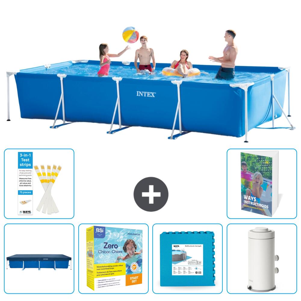 INTEX Basen ze stelażem Prostokątny - 450x220x84 cm - 7-częściowy S102