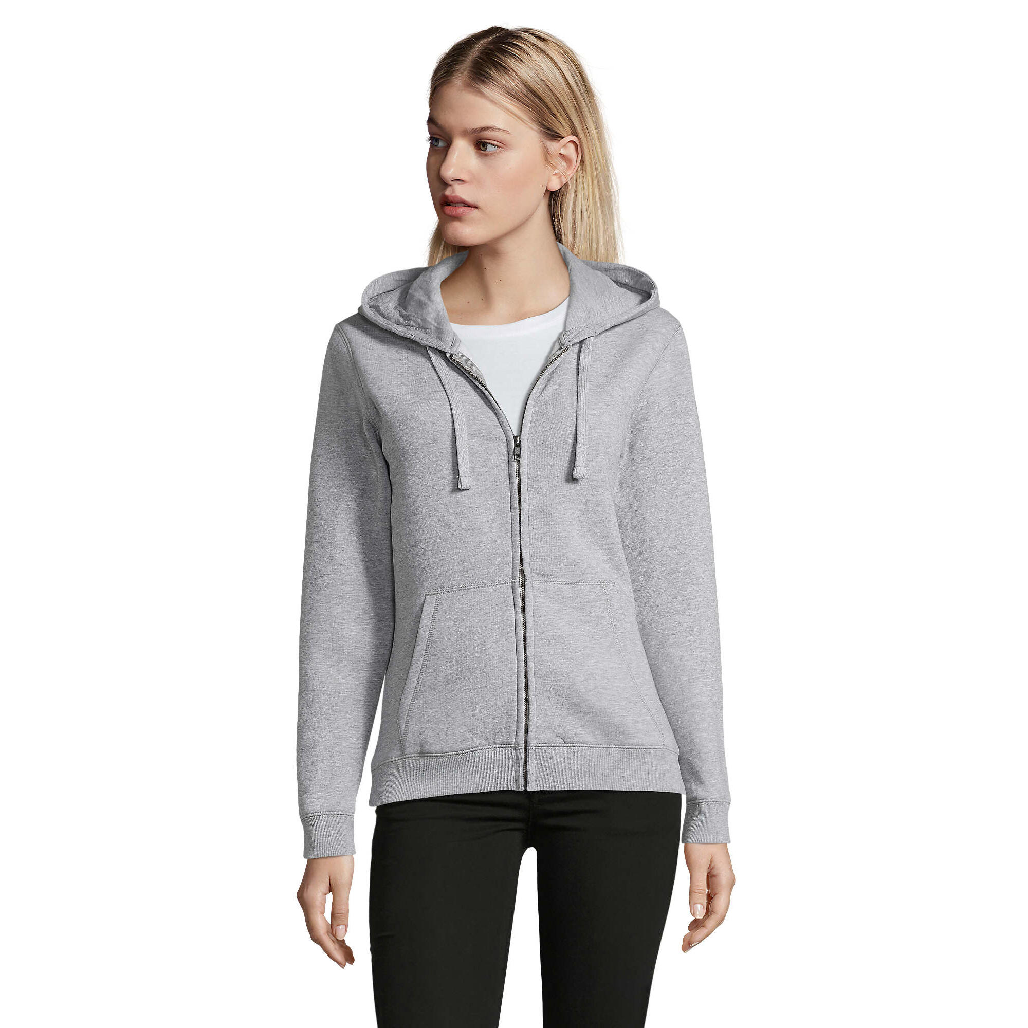 Damska Bluza Z Kapturem Spike Heather Z Pełnym Zamkiem Błyskawicznym