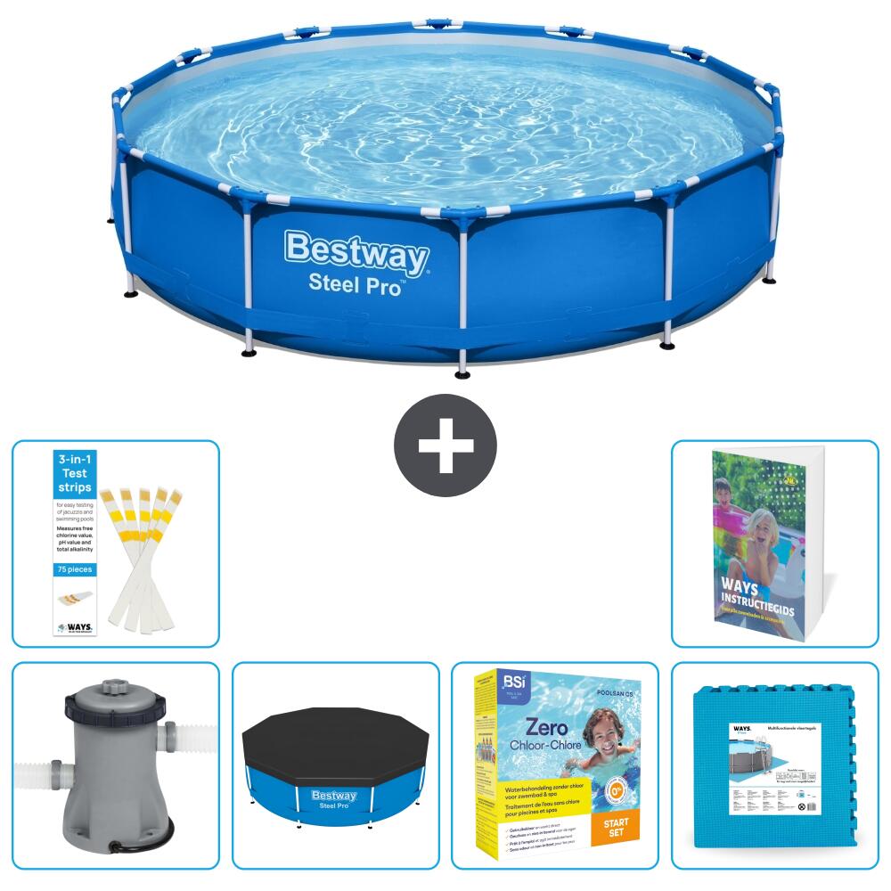 BESTWAY Basen Steel Pro Okrągły - 305x76 cm - 7-częściowy S276