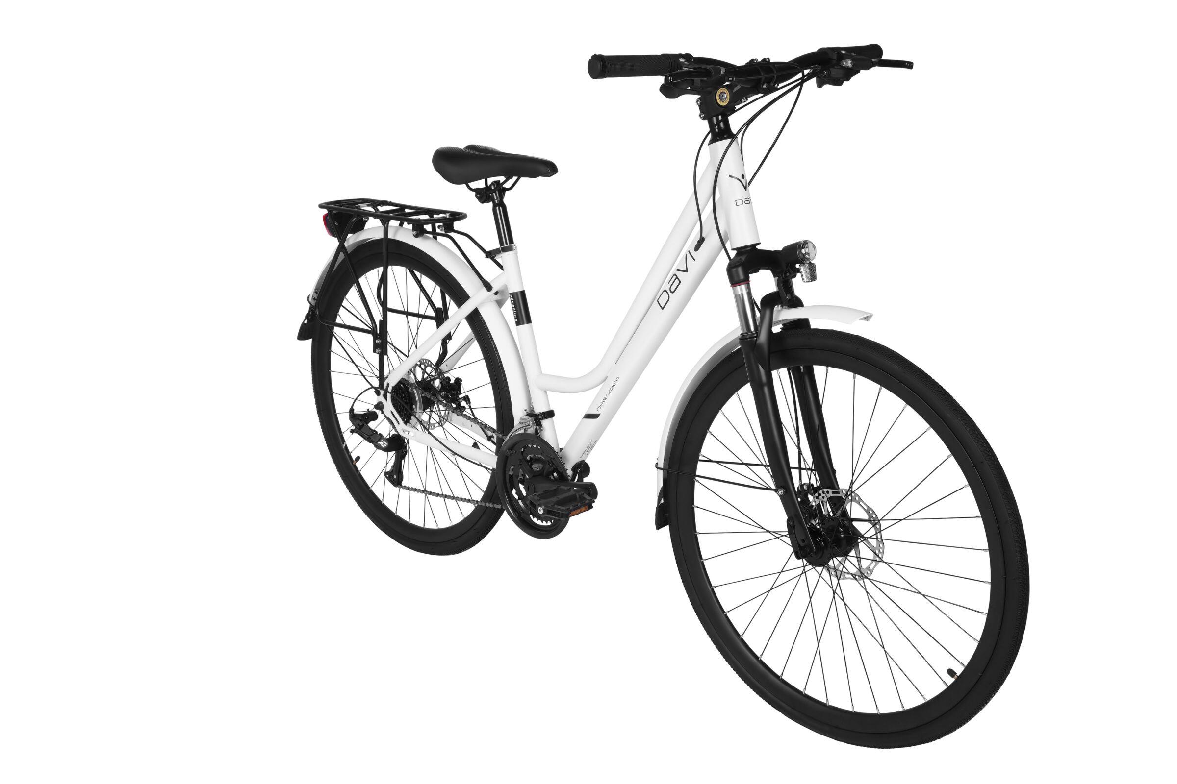 Rower trekkingowy Davi Adventuro Pro 28, 160–185 cm, biały