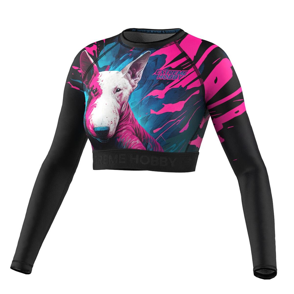 Koszulka Sportowa damska Crop Top do fitness EXTREME HOBBY VIVID BULTERIER