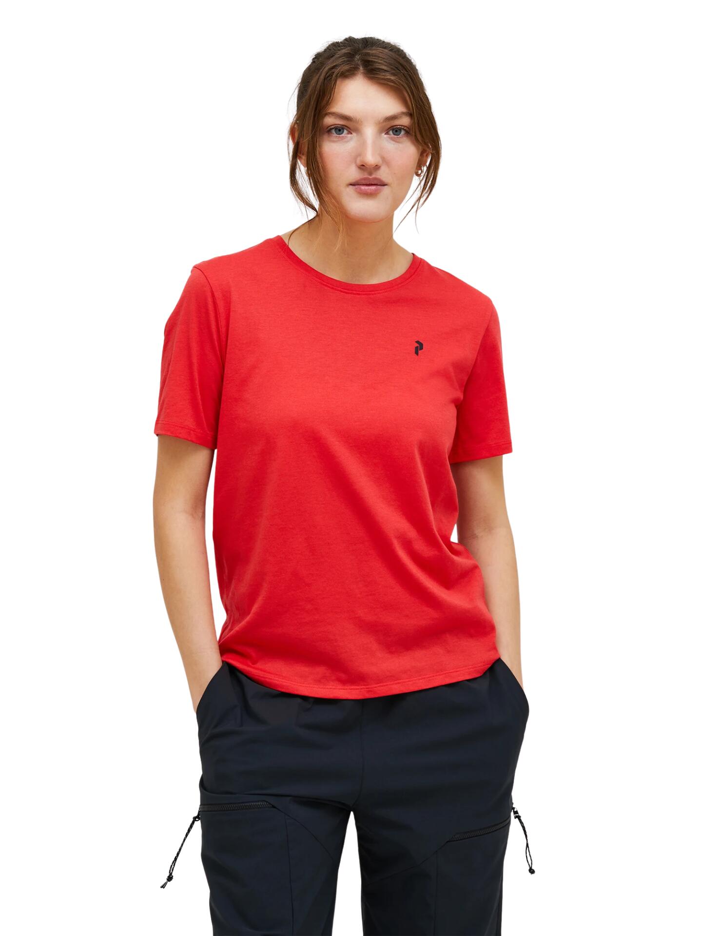 Koszulka Peak Performance damska Explore Graphic Tee czerwona - S