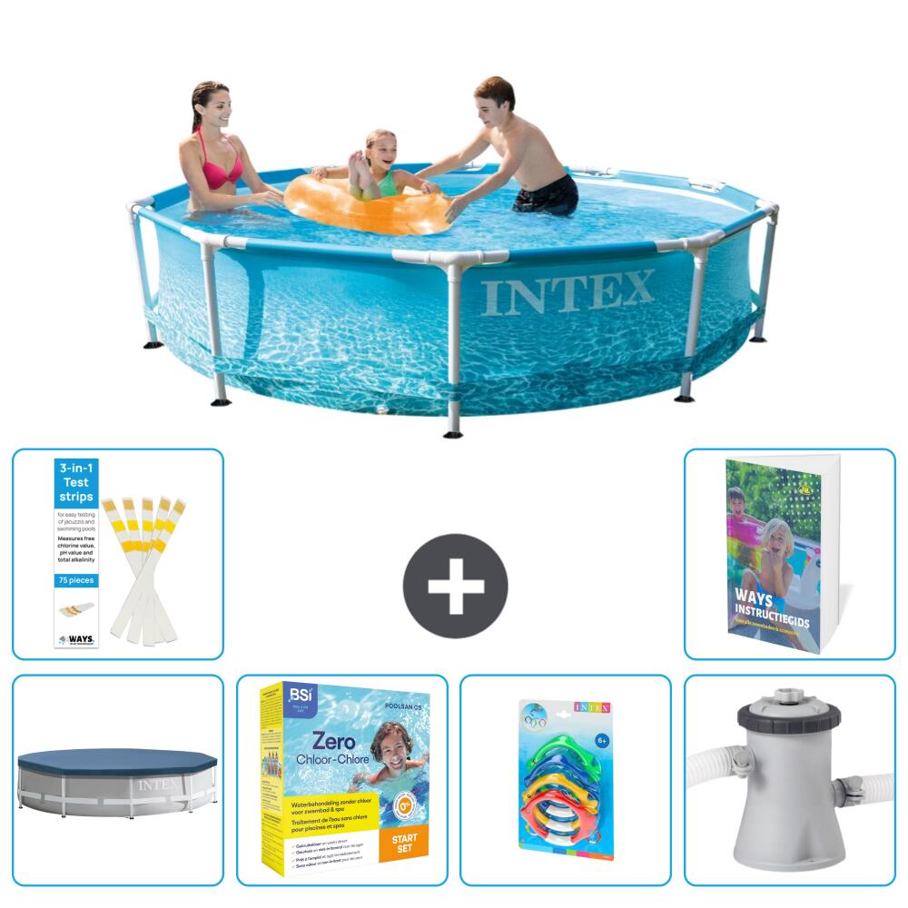 INTEX Basen ze stelażem Okrągły - 305x76 cm - 7-częściowy S57