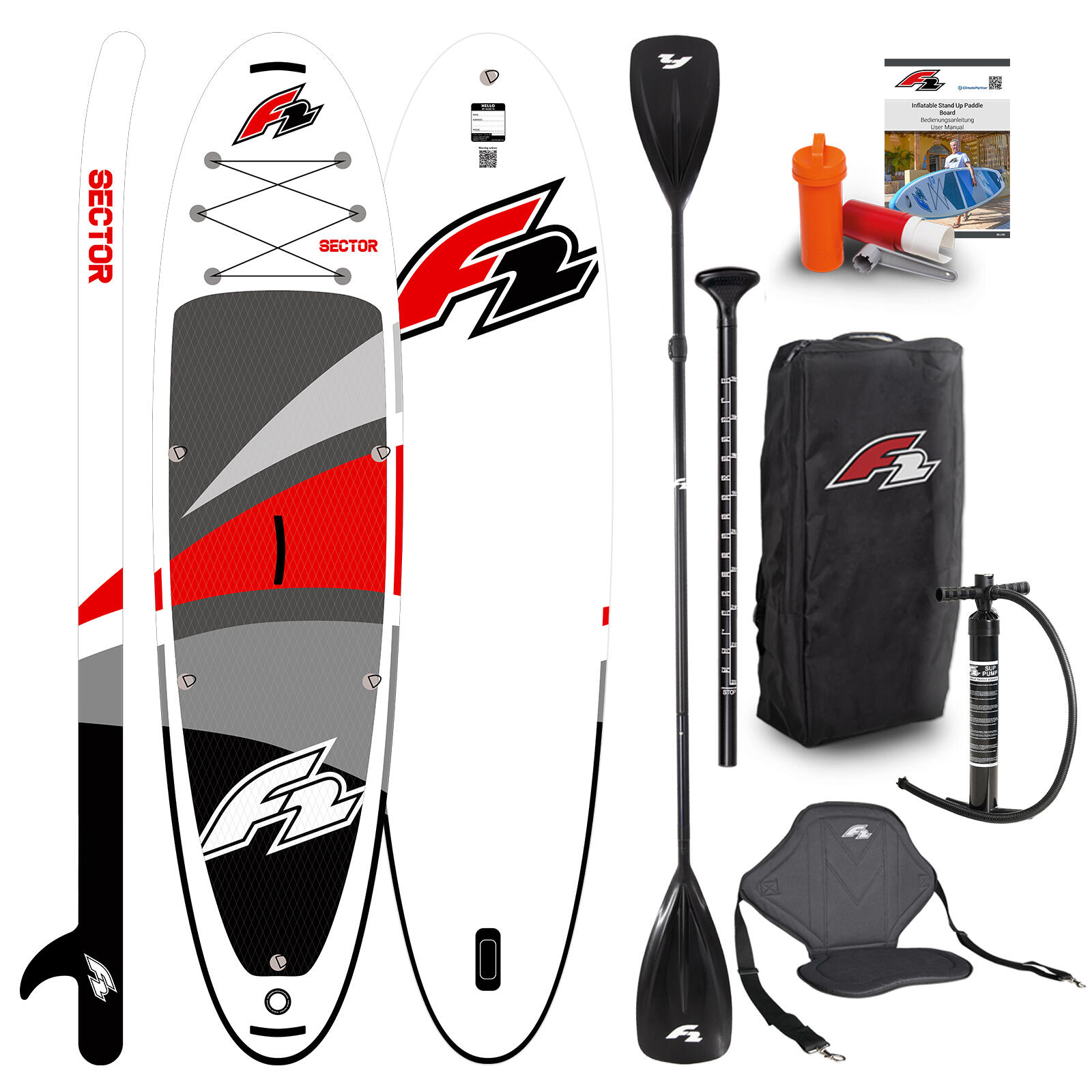 Deska pompowana SUP F2 Sector 10'5 Red uniwersalna i wszechstronna