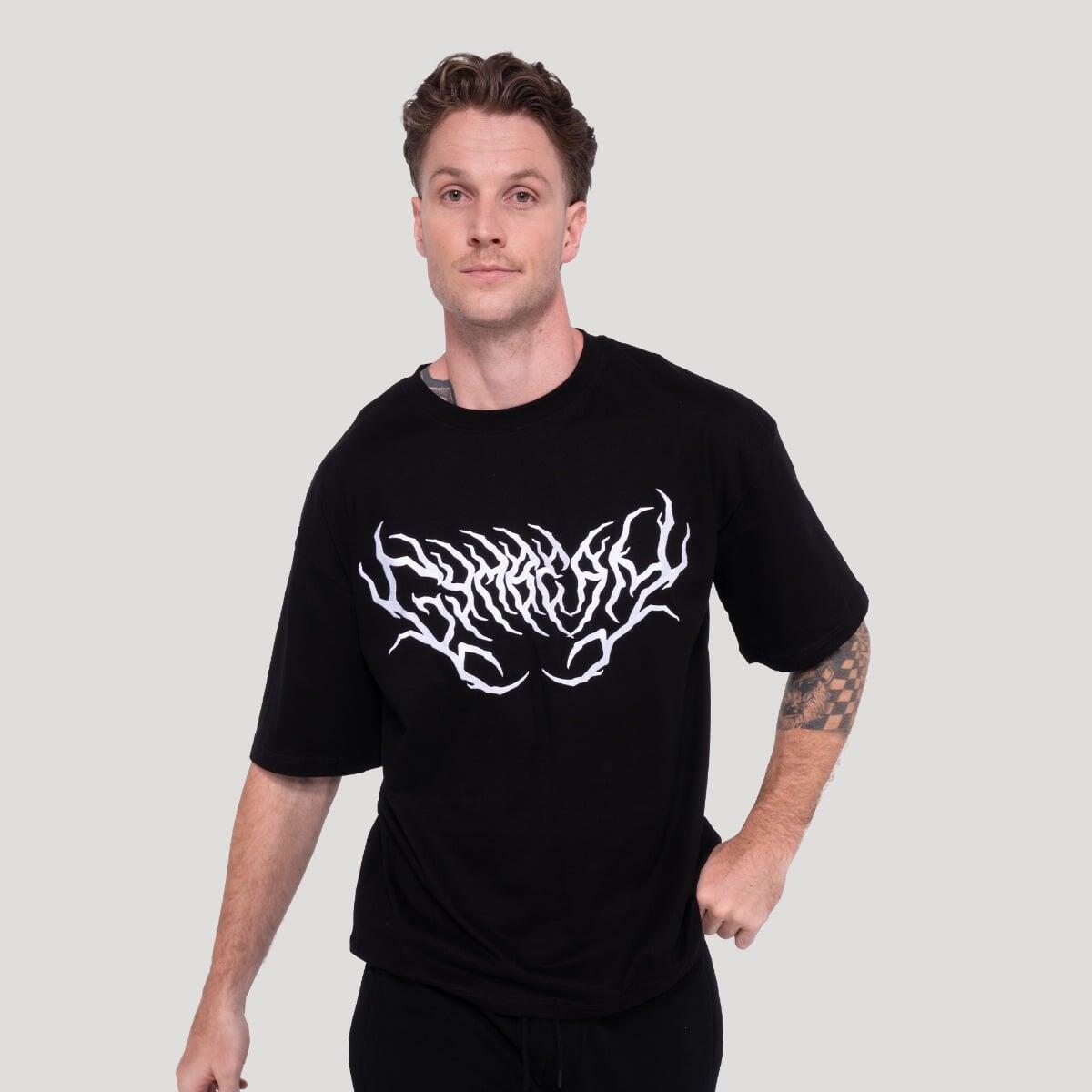 Koszulka męska fitness oversize czarna Thorn