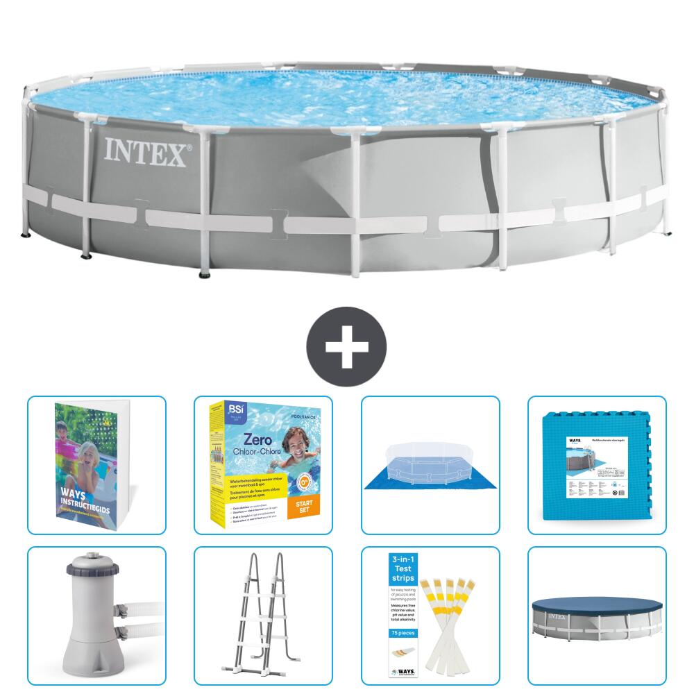 INTEX Basen Prism Frame Okrągły - 457x107 cm - 9-częściowy S566