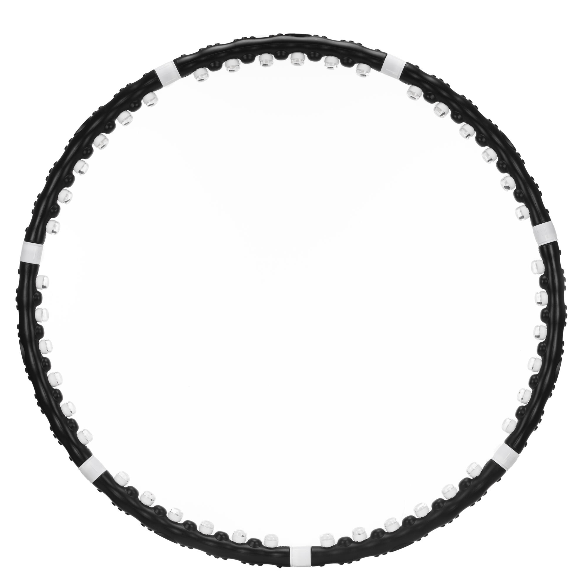 Hula hop fitness, składane 92 cm z wypustkami masującymi, czarne