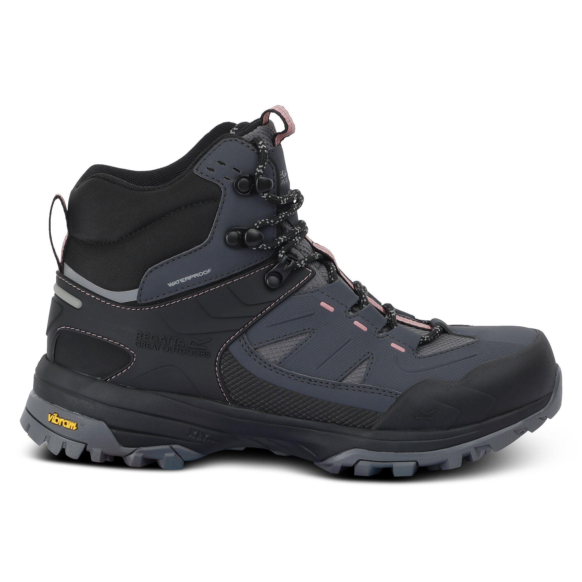 Buty damskie trekkingowe wysokie z membraną Regen Vibram