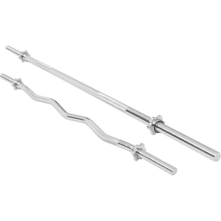 Zestaw gryfów Gorilla Sports prosty 170cm i łamany 120cm 31 mm gwintowane