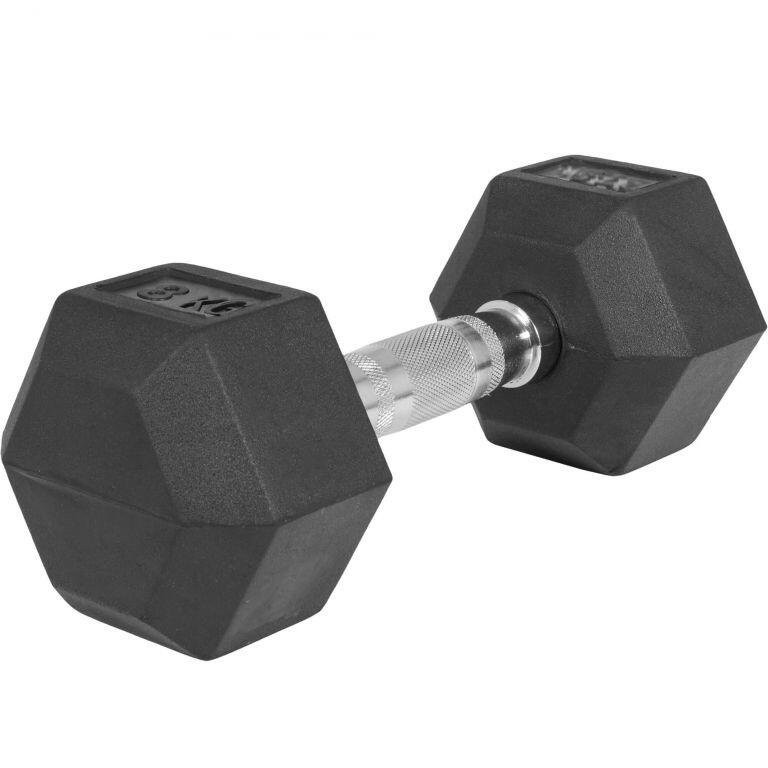 Hantla HEX 8 kg sześciokątna żeliwna gumowana Gorilla Sports