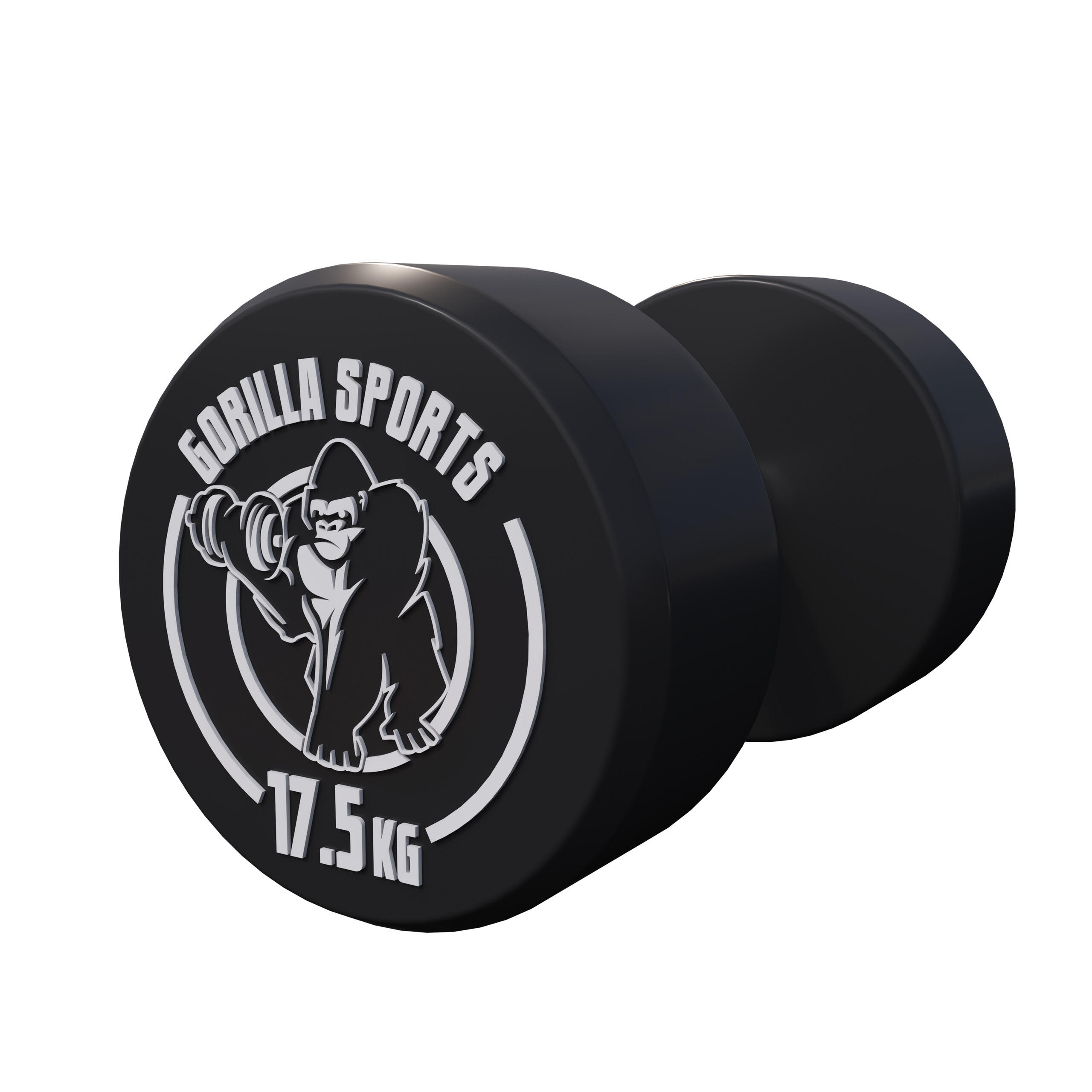 Hantla stała 17,5 kg żeliwna gumowana profesjonalna Gorilla Sports