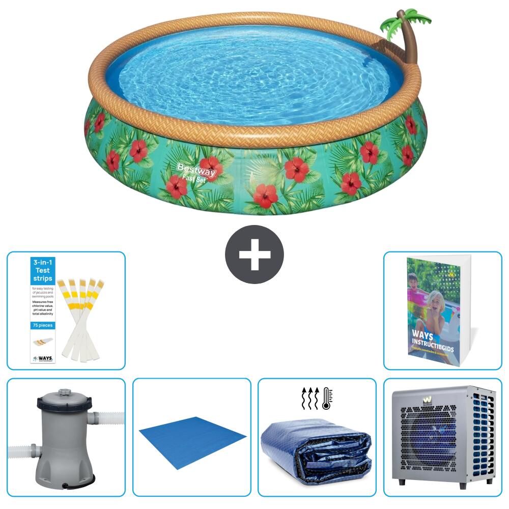 BESTWAY Basen Fast Set Okrągły - 457x84 cm - 7-częściowy S278