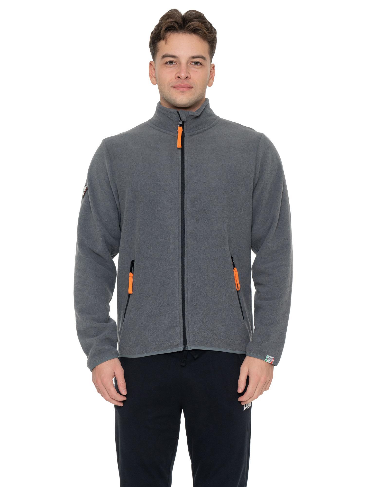Hochgeschlossenes Micropolar-Fleece mit Reißverschluss und Leone 1947-Label