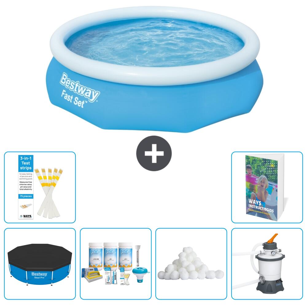 BESTWAY Basen Fast Set Okrągły - 305x76 cm - 7-częściowy S15