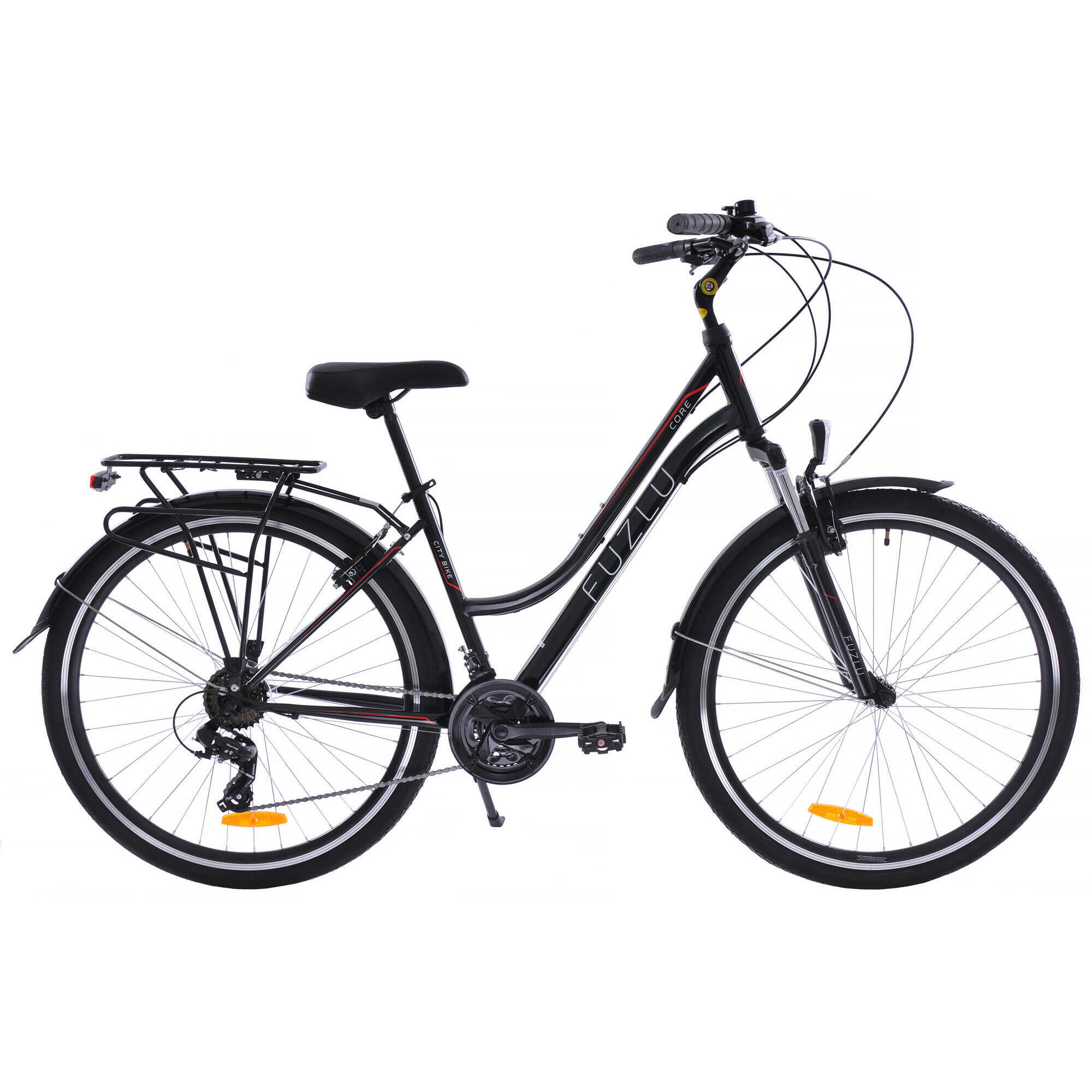 Rower trekkingowy 28 Fuzlu Core Lady amor. 18 czarny/czerwony/biały