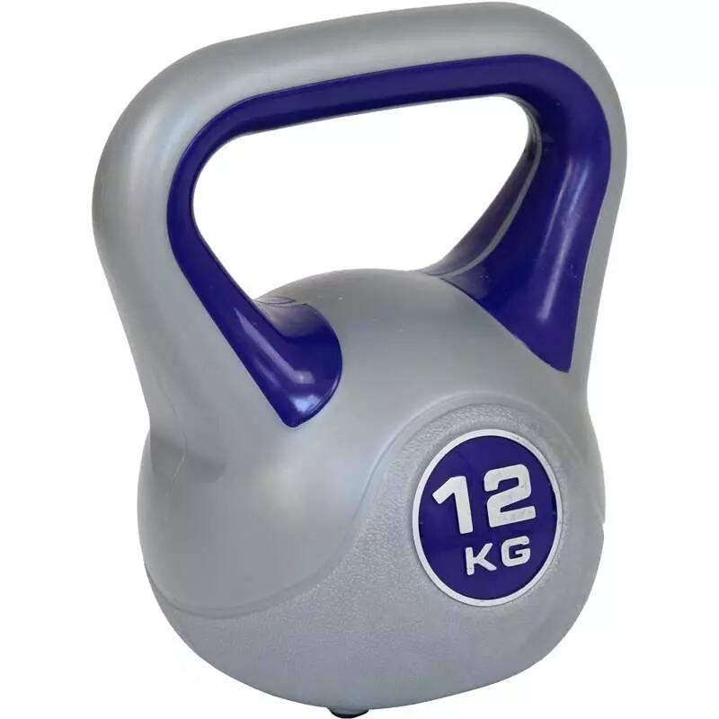 Kettlebell Aktivsport 12 kg z powłoką plastikową.