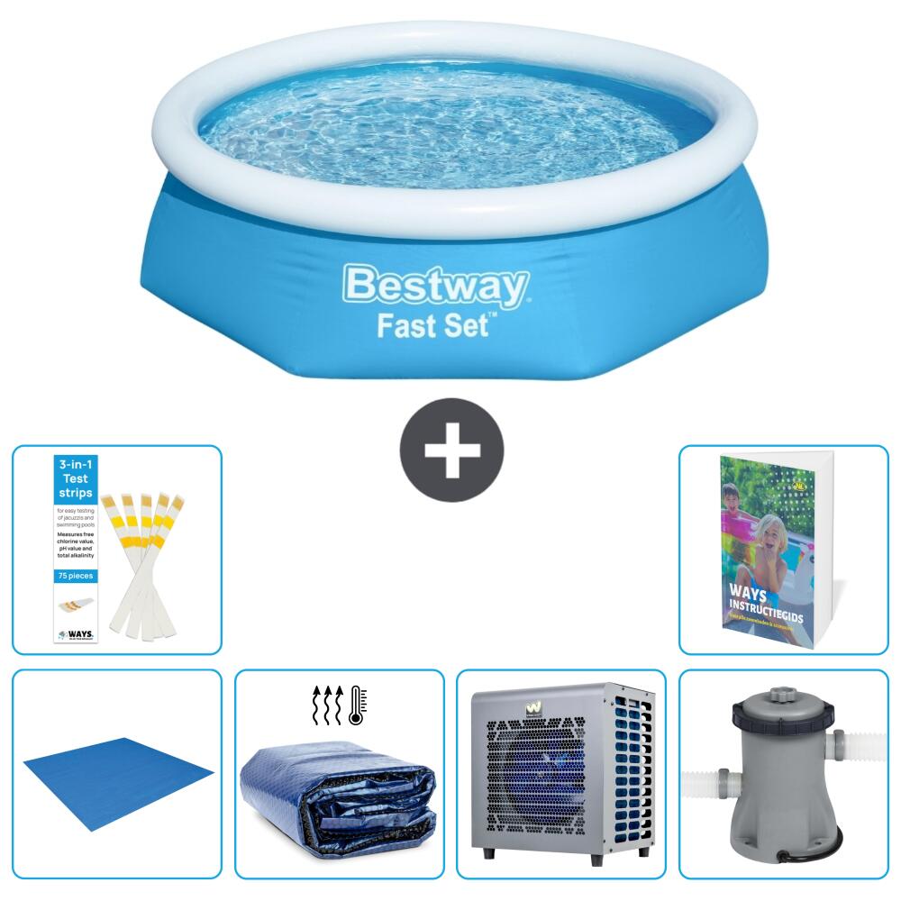 BESTWAY Basen Fast Set Okrągły - 244x61 cm - 7-częściowy S124