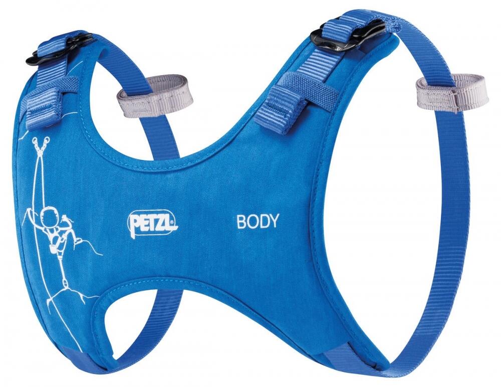 Szelki PETZL Body dla dzieci, niebieskie, regulowane, wyściełane