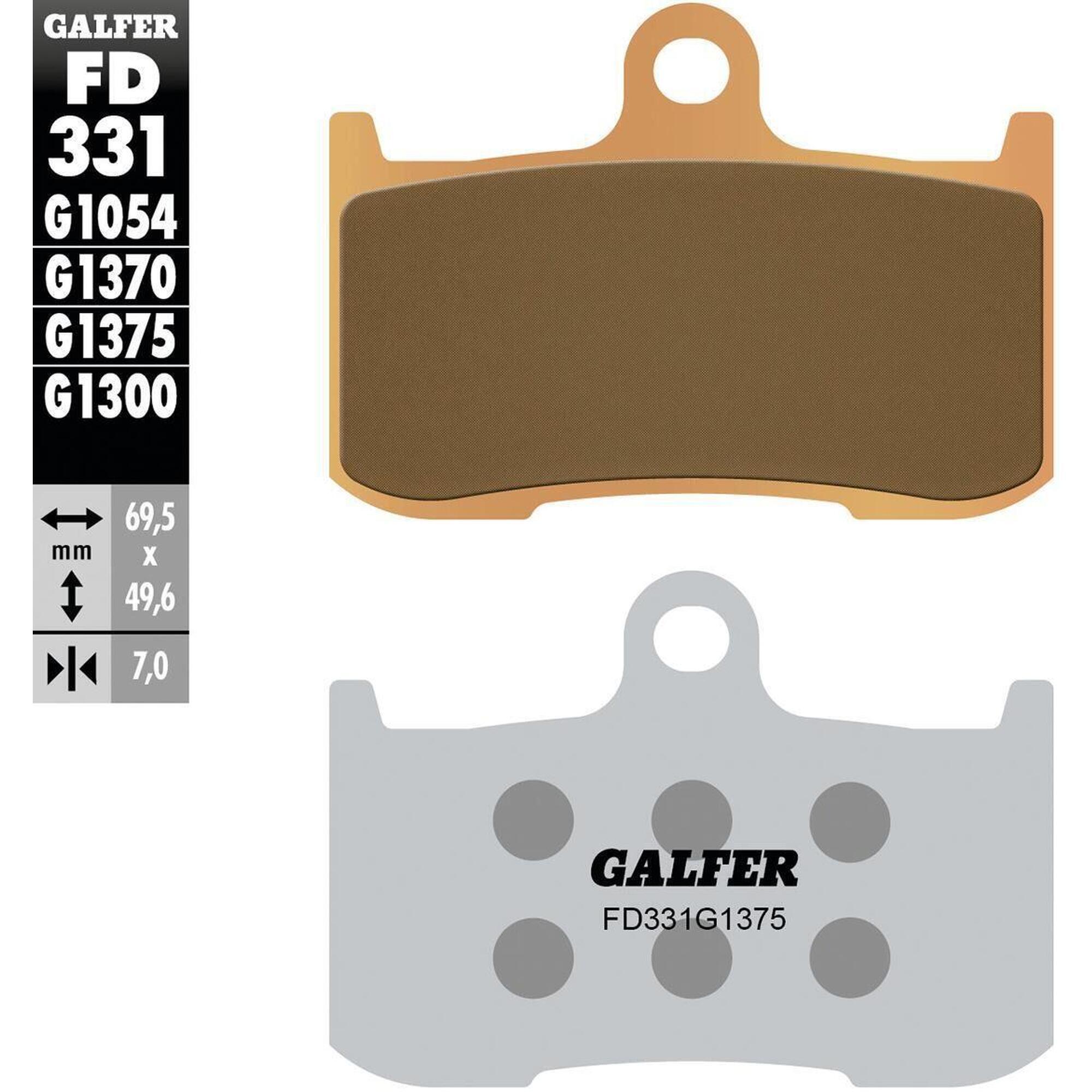 GALFER FD331 klocki hamulcowe sinter metal 69 5×49 6×7 0 mm