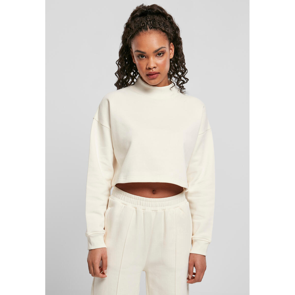 Bluza damska Urban Classics cropped oversized high neck crew-Duże rozmiary