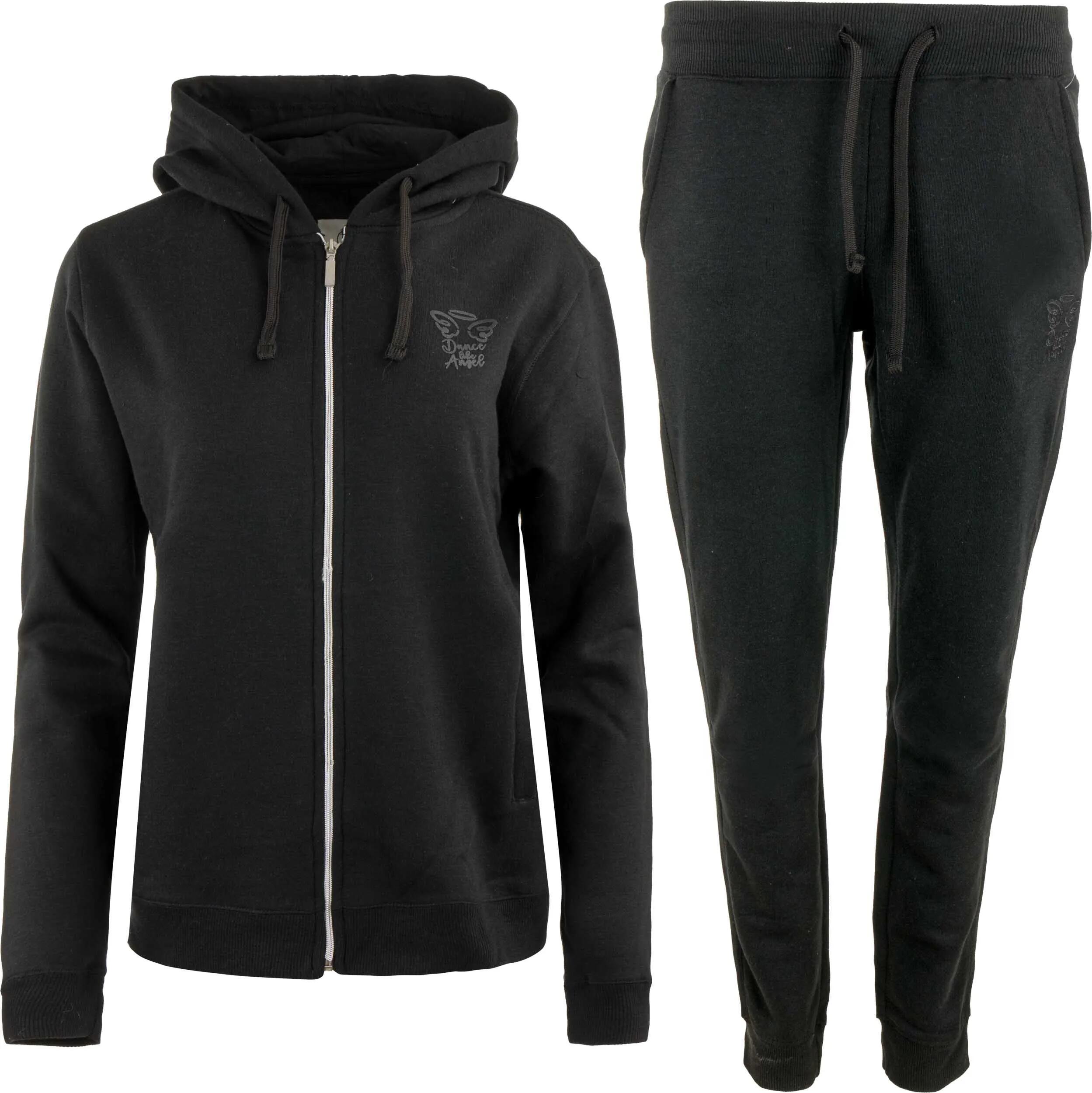 Zestaw damski Athl. dpt Susy Black - bluza z kapturem i spodnie dresowe L