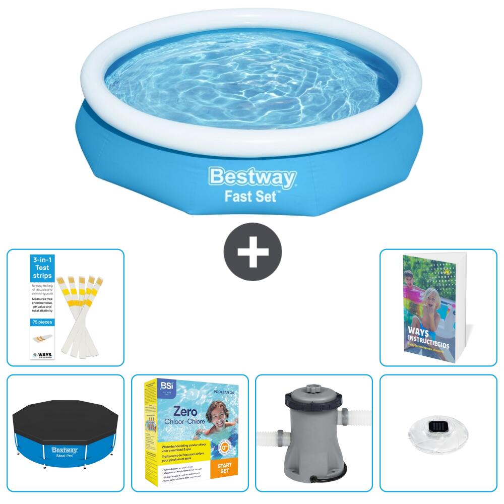 BESTWAY Basen Fast Set Okrągły - 305x66 cm - 7-częściowy S4