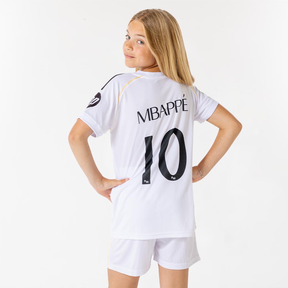 Strój domowy Kylian Mbappé Real Madrid 25/26 dla dzieci
