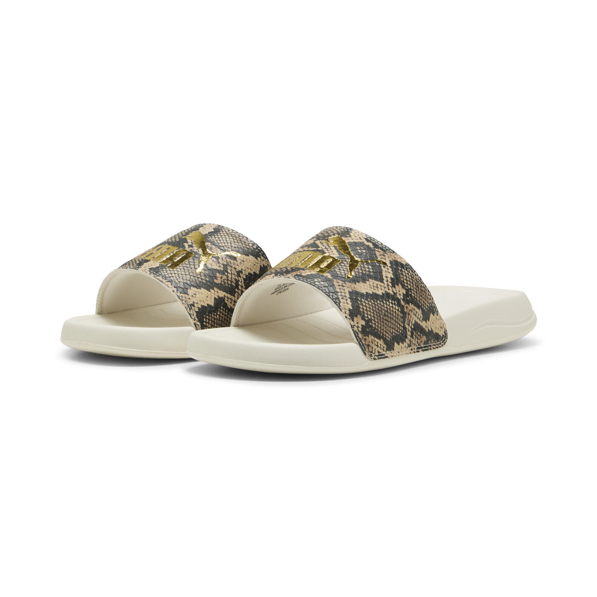Damskie klapki Popcat 20 Snake Chic PUMA Alpine Snow Gold White
