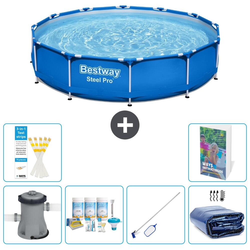 BESTWAY Basen Steel Pro Okrągły - 305x76 cm - 7-częściowy S267