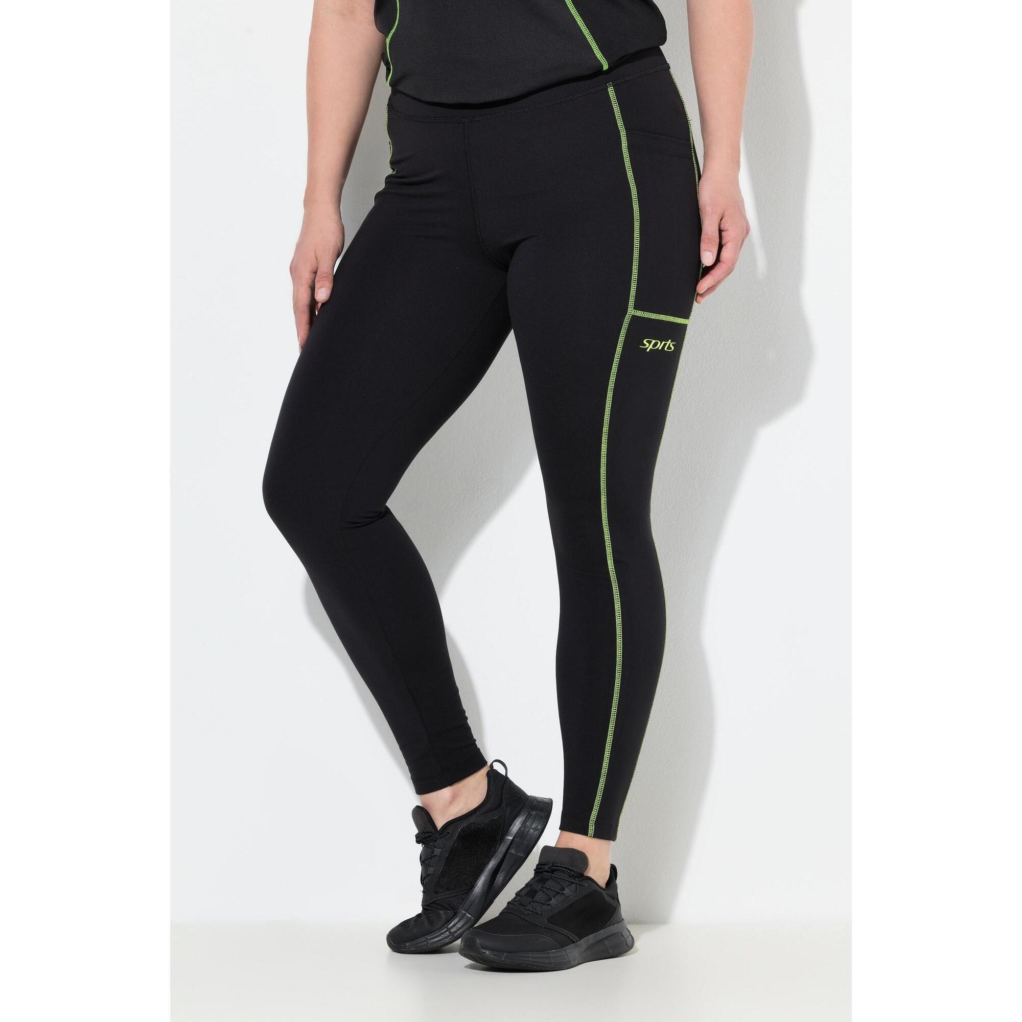 Damskie Legginsy sportowe neonowe szwy kieszenie z recyklingu