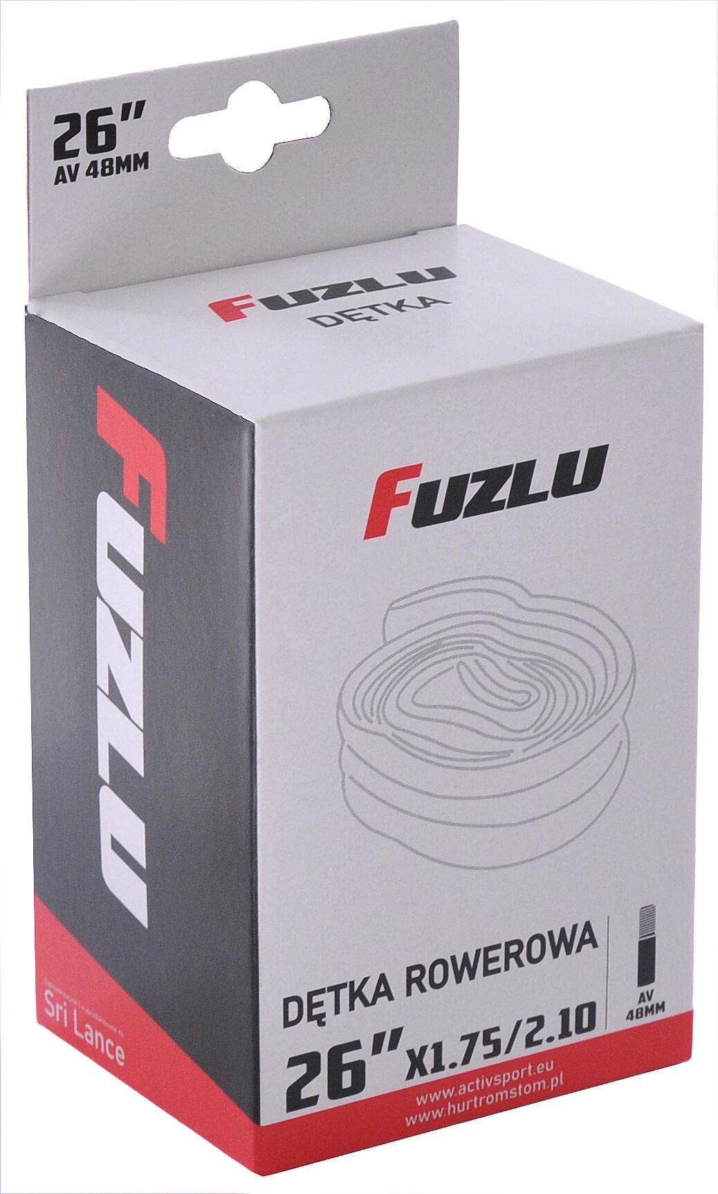 Dętka do opon do roweru rowerowa 26x1,75/2,10 (26x1,75/2.125) Fuzlu AV 48mm