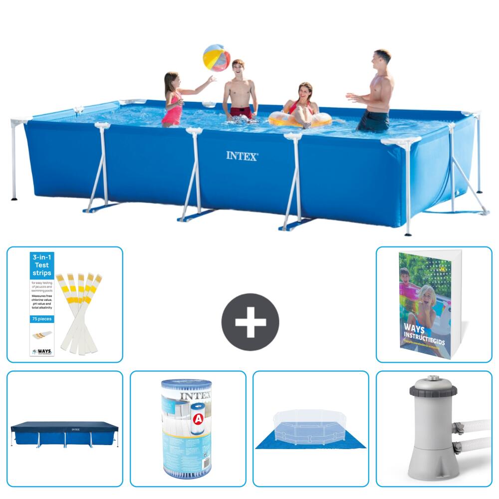 INTEX Basen ze stelażem Prostokątny - 450x220x84 cm - 7-częściowy S167
