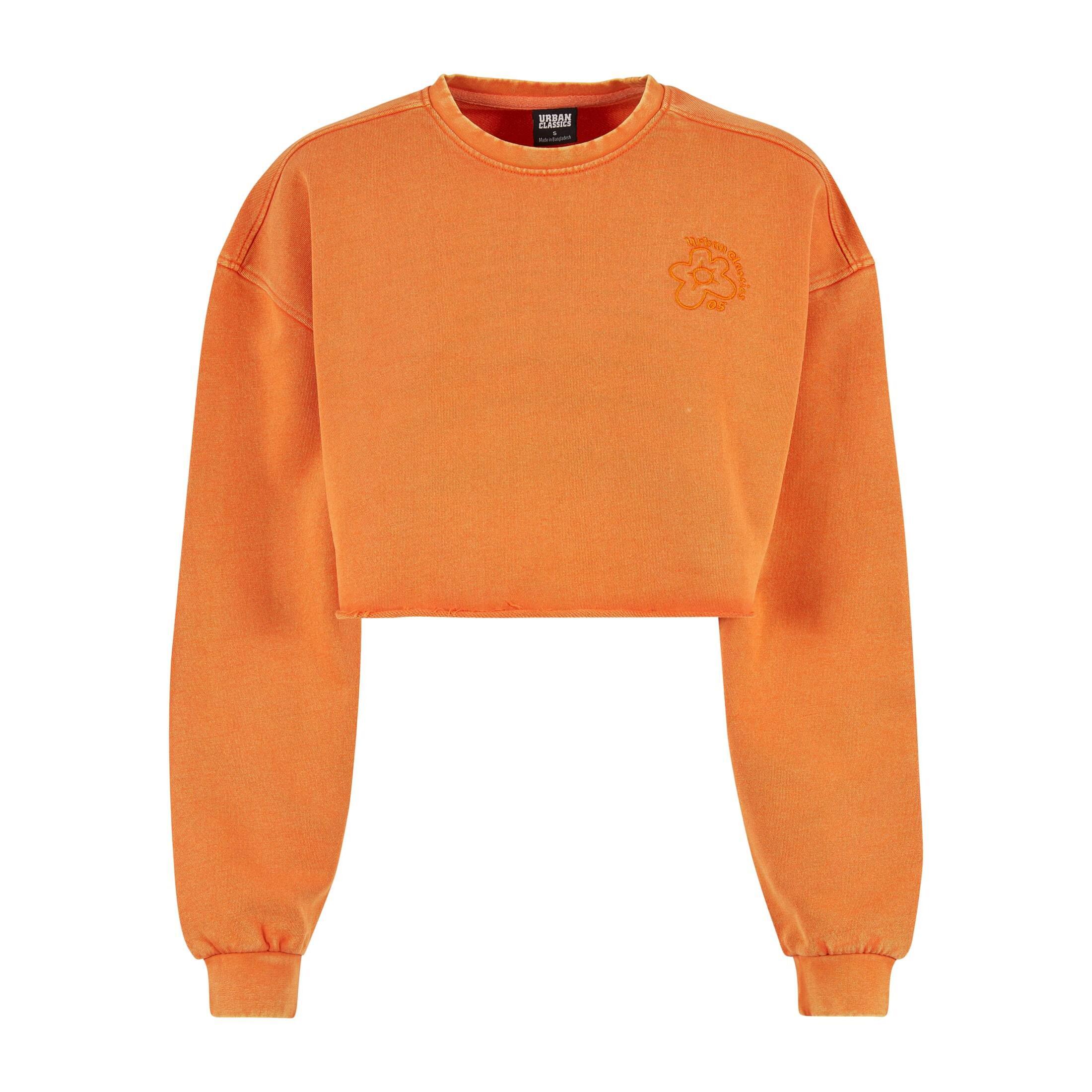 Bluza crop haftowane z kwiatami duże rozmiary dla kobiet Urban Classics