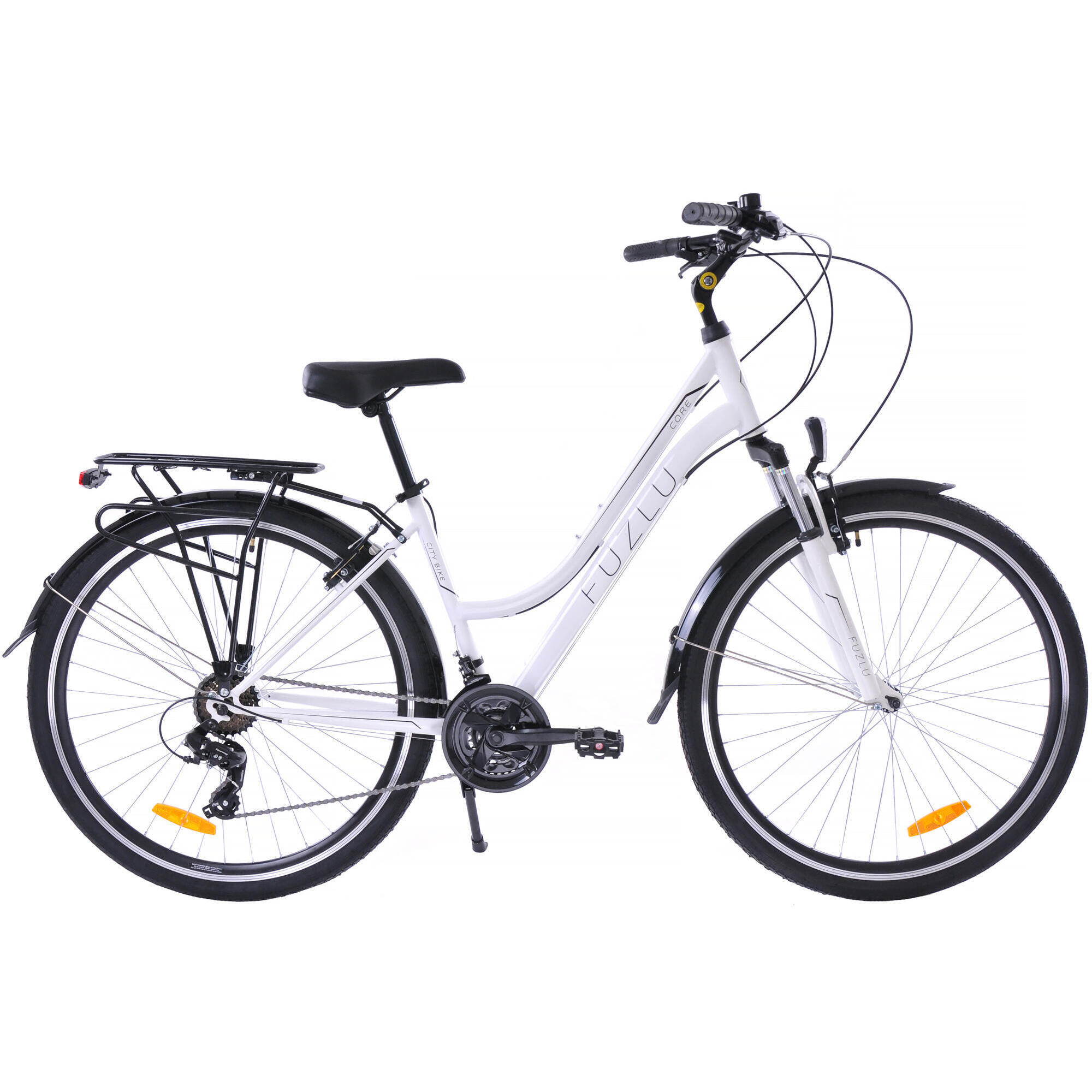 Rower trekkingowy 28 Fuzlu Core Lady amor. 18 biały/czarny/czarny połysk