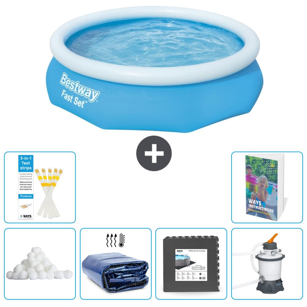 BESTWAY Basen Fast Set Okrągły - 305x76 cm - 7-częściowy S31