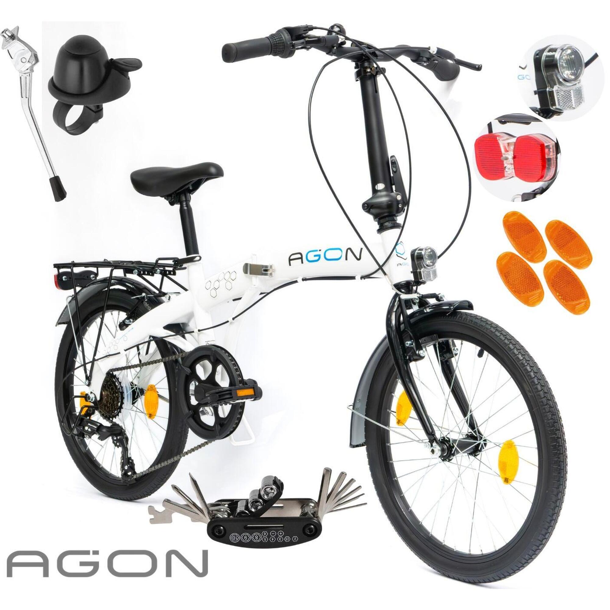 Rower Damski Męski Składany 20 SHIMANO Składak Bagażnik Oświetlenie Dynamo