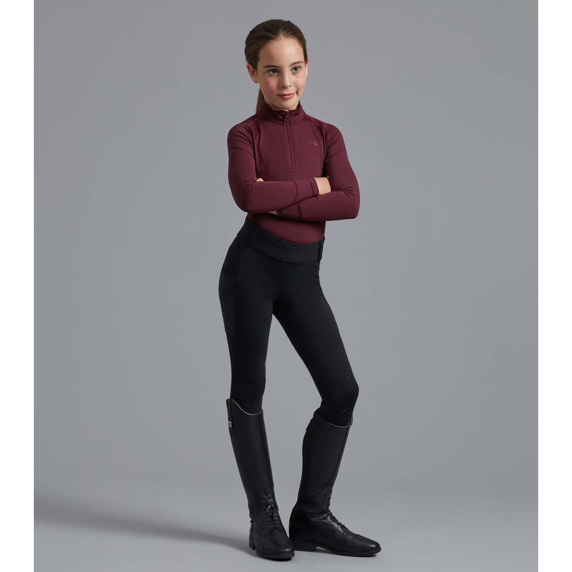 Dziewczęce legginsy jeździeckie z pełną przyczepnością Premier Equine Concerto