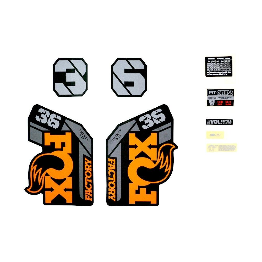 Zestaw naklejek transferowych Fox 2021, 36, F-S, Logo, Fork