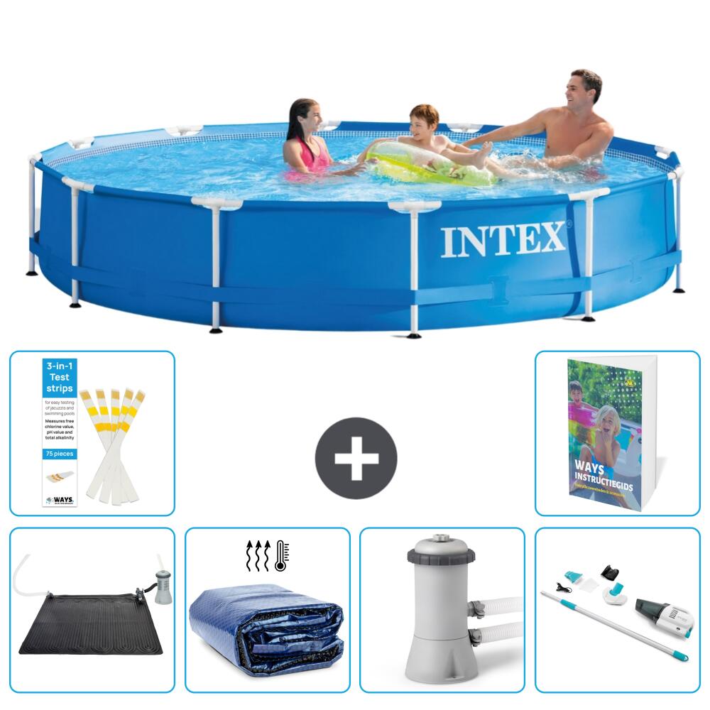 INTEX Basen ze stelażem Okrągły - 366x76 cm - 7-częściowy S82