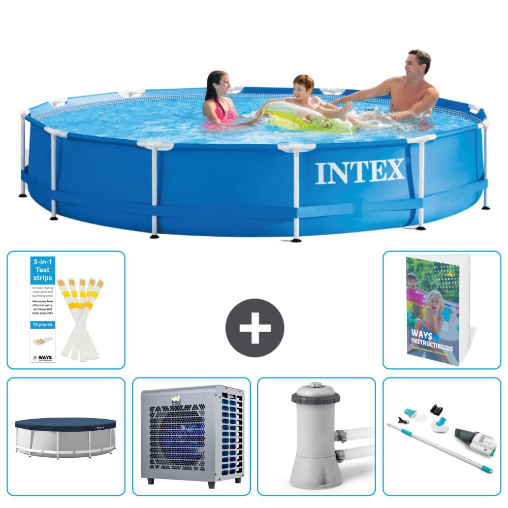 INTEX Basen ze stelażem Okrągły - 366x76 cm - 7-częściowy S139